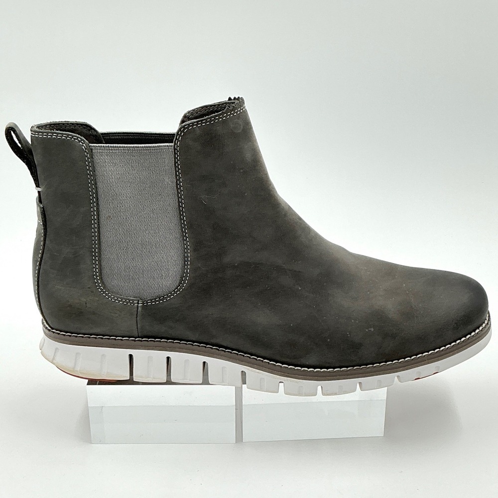 Cole Haan Mens Size 11.5 Wide 11.5W Waterproof Chelsea Boot Gray Leather
